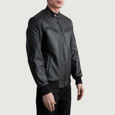 Velmor Black Classic Leather Bomber
